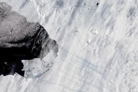 Aerial view of grumbling glaciers.