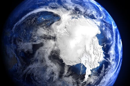 Detailed image of Antarctica created with elements furnished by NASA satellite imagery